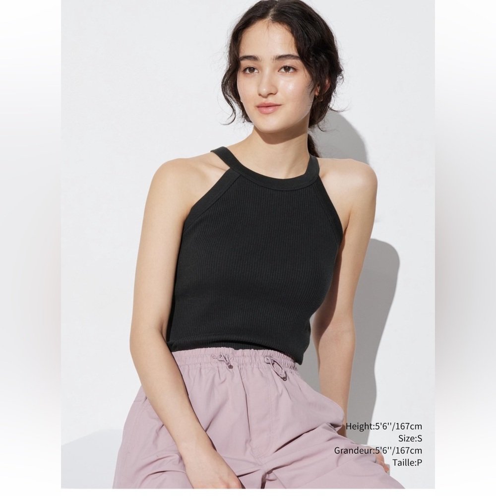 EUC Uniqlo Halter Neck Bra Sleeveless Top | Black | size L